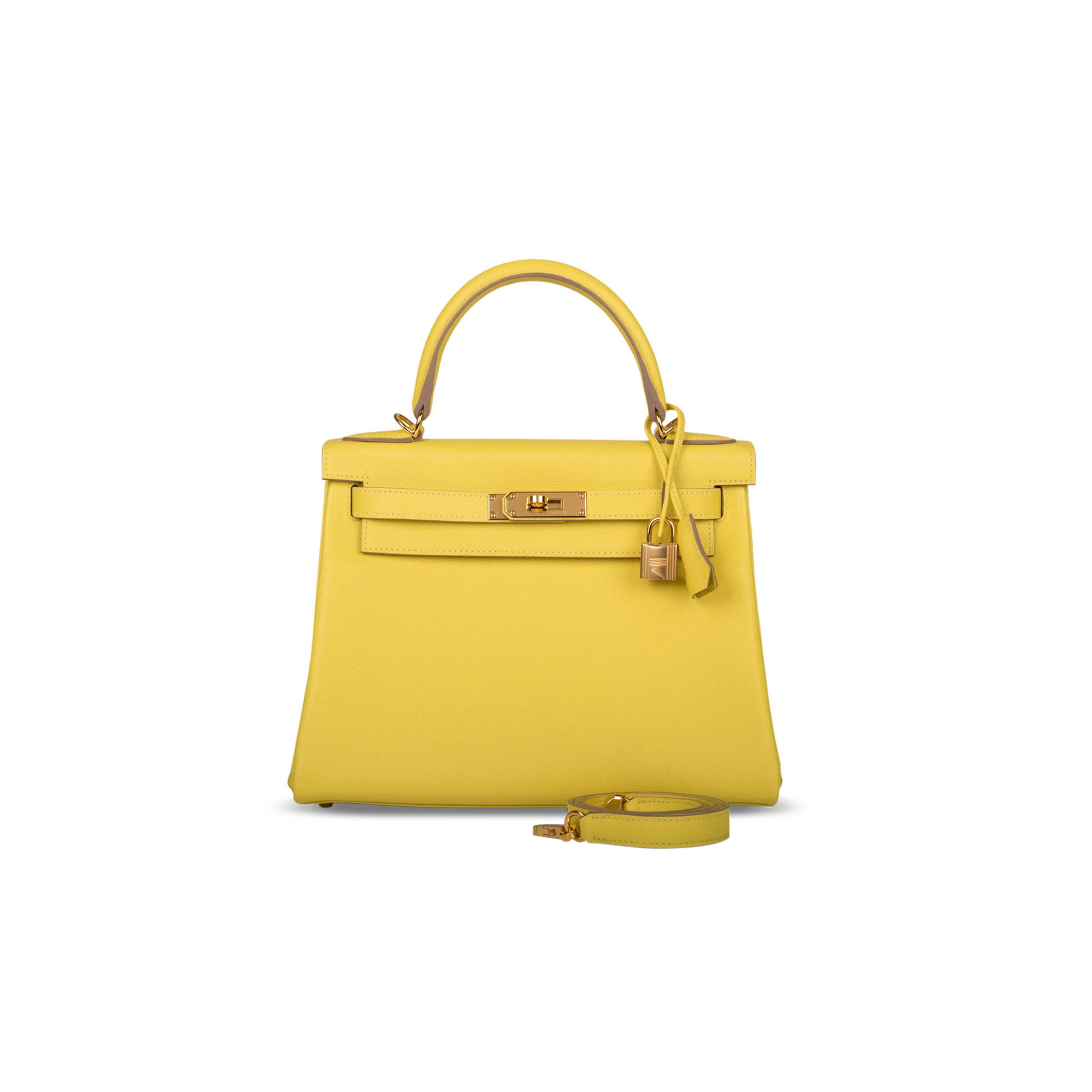 HERMES KELLY 28 LIME EVERCOLOR GOLD HARDWARE (28*22*10cm)